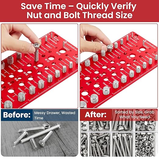 Thread Checker, 70 Nut and Bolt Thread Checker, 25 Standard & 25 Metric & 20
