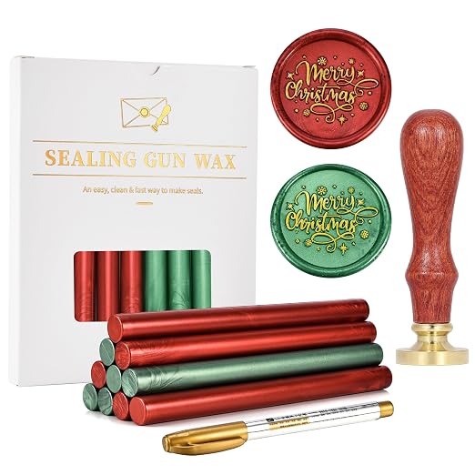 Yoption Wax Seal Kit, Merry Christmas Wax Seal Stamp, Christmas Cards, Wine