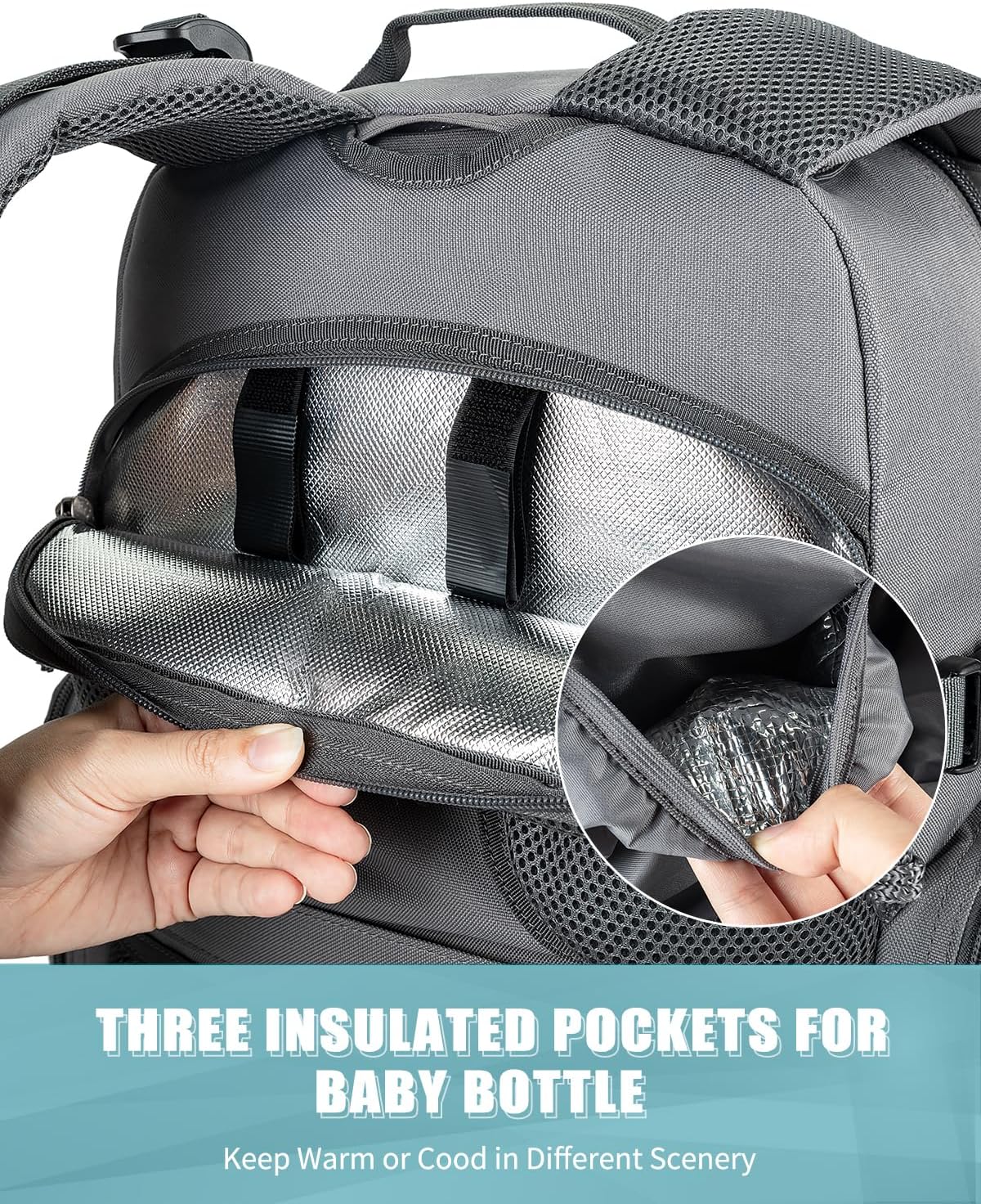 SHARKMOUTH Military Diaper Bag for Dad: Large Insulated Baby Bag with MOLLE System & Changing Pad for Tactical Dads - 900D Polyester for Outdoor Travel Camping Park Trips