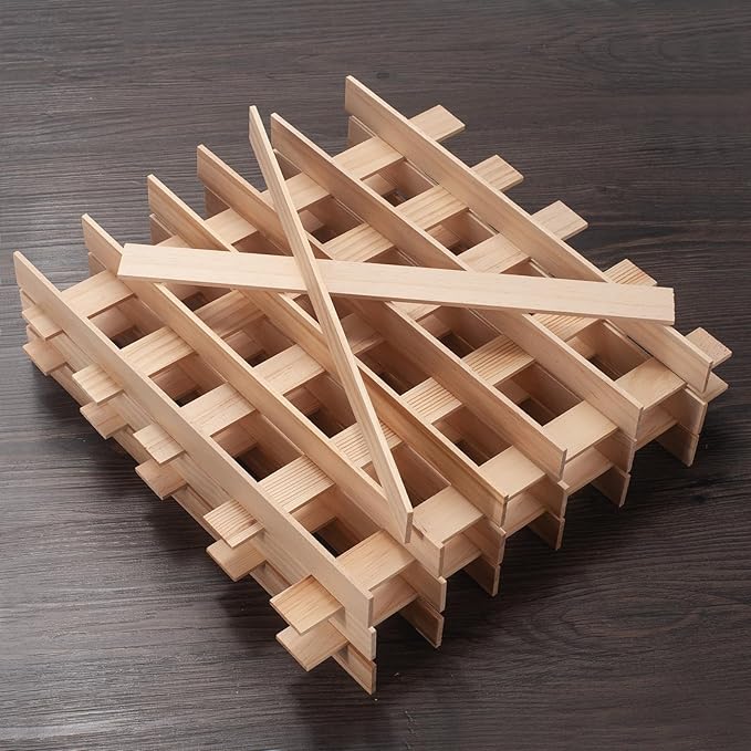Wooden Dowels for Crafts, Wood Trim Wood Strips Slats for Wall 1/8" × 1" × 12"
