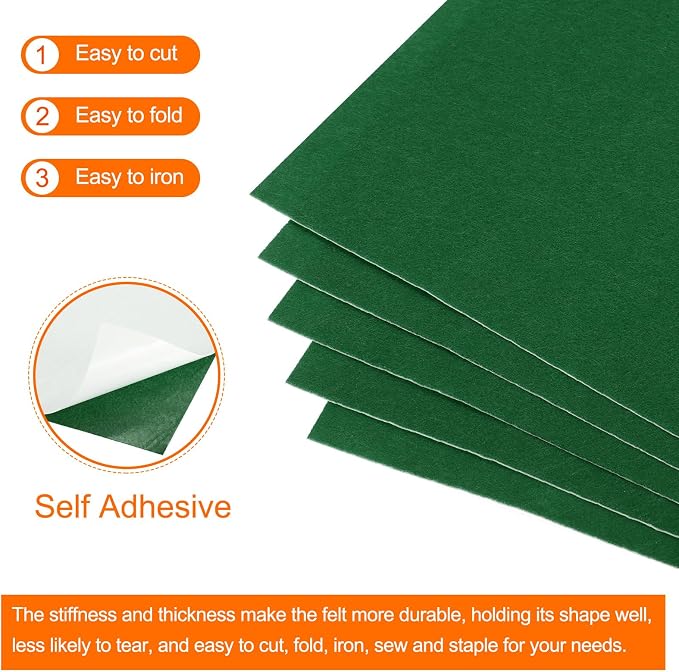 MECCANIXITY Adhesive Felt Sheets, Felt Fabric Crafts Back Adhesive Felt Sheets