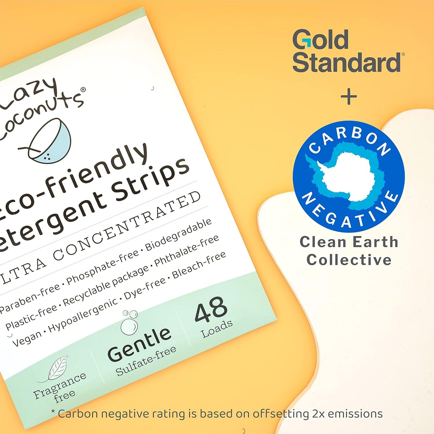 LAZY COCONUTS Laundry Detergent Sheets - Sulfate-free, Gentle - For Sensitive Skin, Baby, Hand Wash - Eco Friendly, Natural, Hypoallergenic, Sulfate Free, Fragrance Free, Unscented Laundry Soap