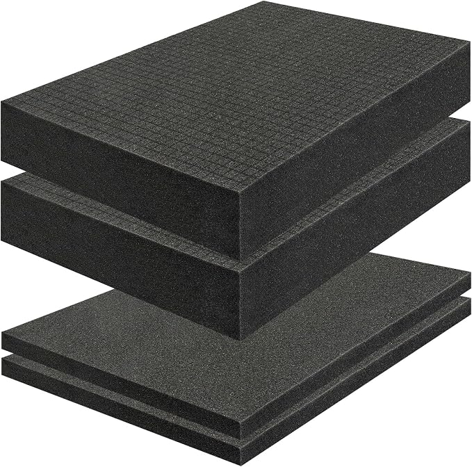 PINGMIC 4 Pack Gun case foam -16 x 12 x 1.5 Inch Pick and Pluck Foam Sheets