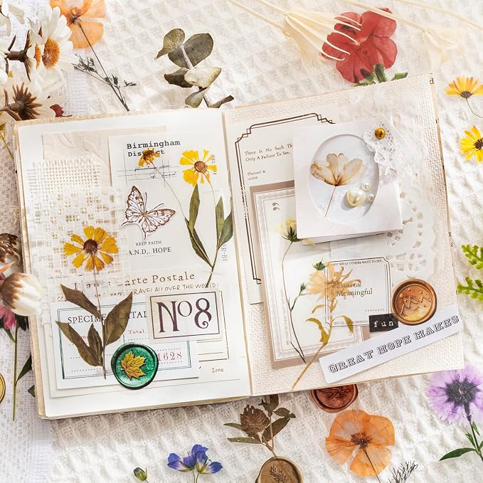 Yoksas Pressed Flower Wax Seal Stickers Set