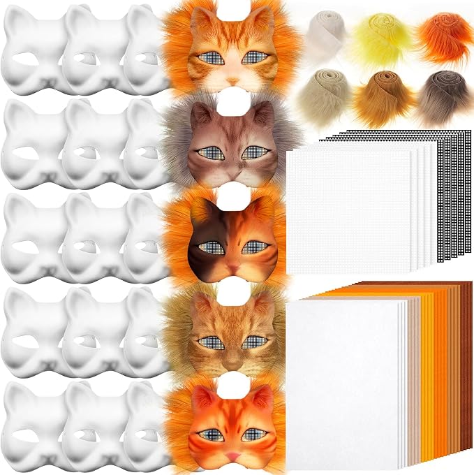 Seenelling DIY Therian Mask Kit Blank Cat Mask