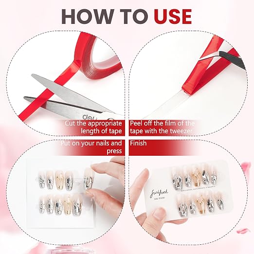 Double Sided Tape for Nails Double Tape for Nail Salon Supplies | 6 Rolls