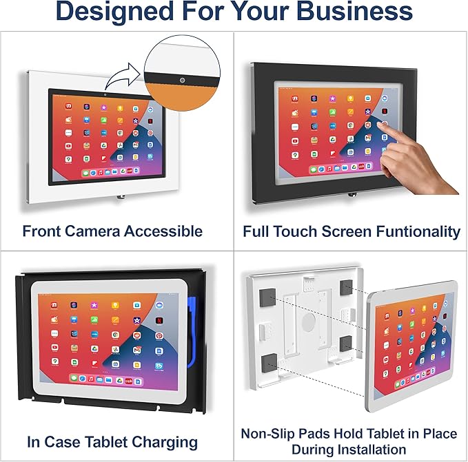 TABcare Locking Security Metal Case for Apple iPad Air 13" 2024 6th gen. for Kiosk, POS, Store, Show Display (White, iPad Air 13 2024)