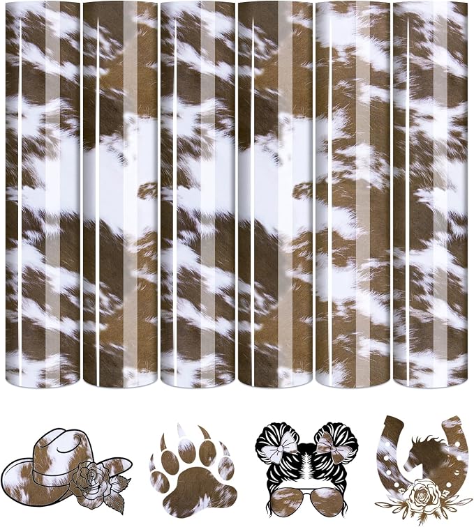 Tintnut White Cowhide Heat Transfer Vinyl, easy cut & weed, stretch washable