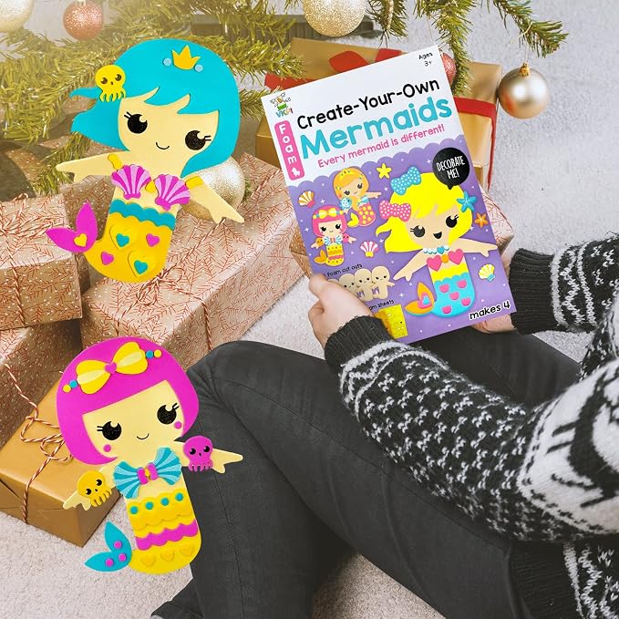 VKPI 4 Pieces EVA Foam Art Crafts Gift Kit, Creative Make Your Own Mermaids