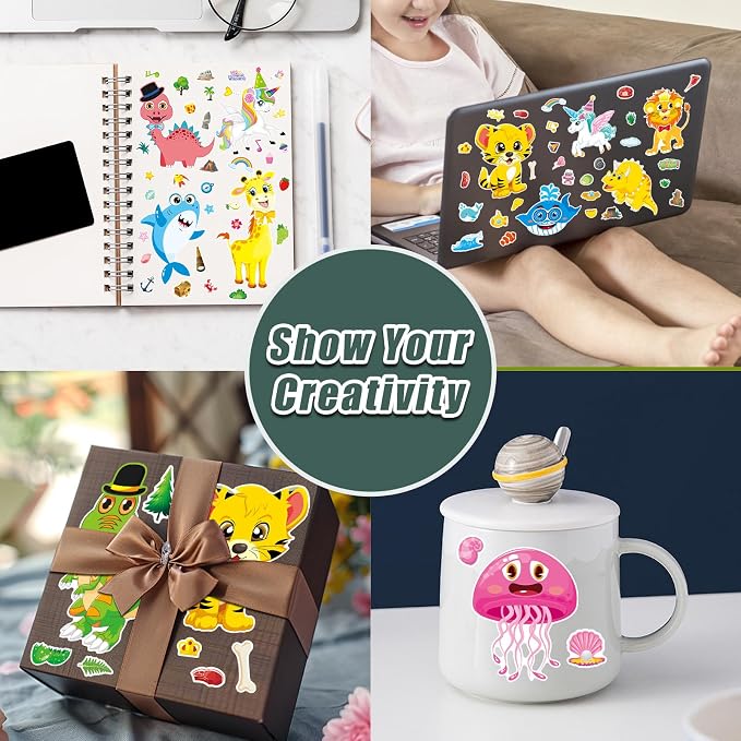 48 Sheets Create Funny Mixed Animals Stickers, Make a Face Stickers