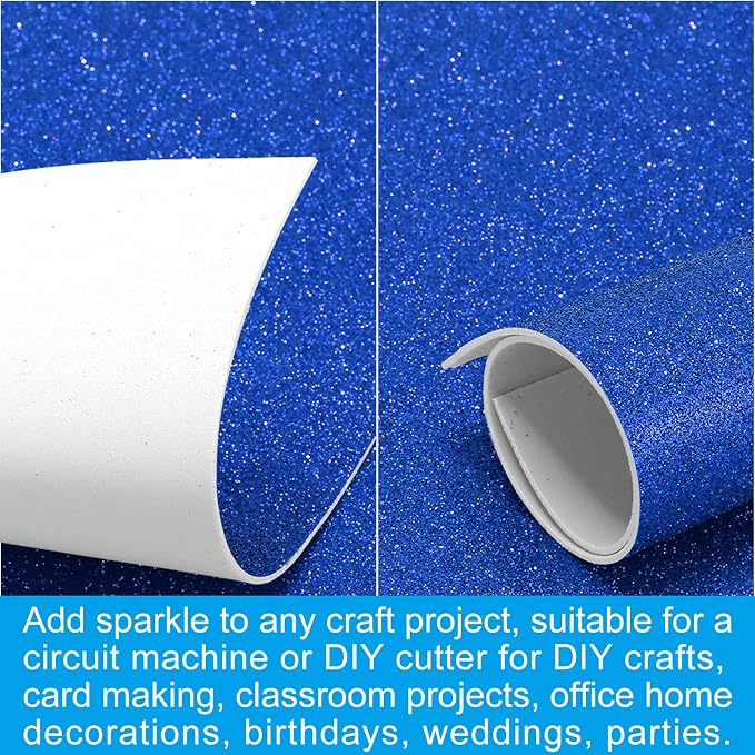 PATIKIL Dark Blue Shiny EVA Glitter Foam Sheet 11 x 8 Inch 2mm Thick
