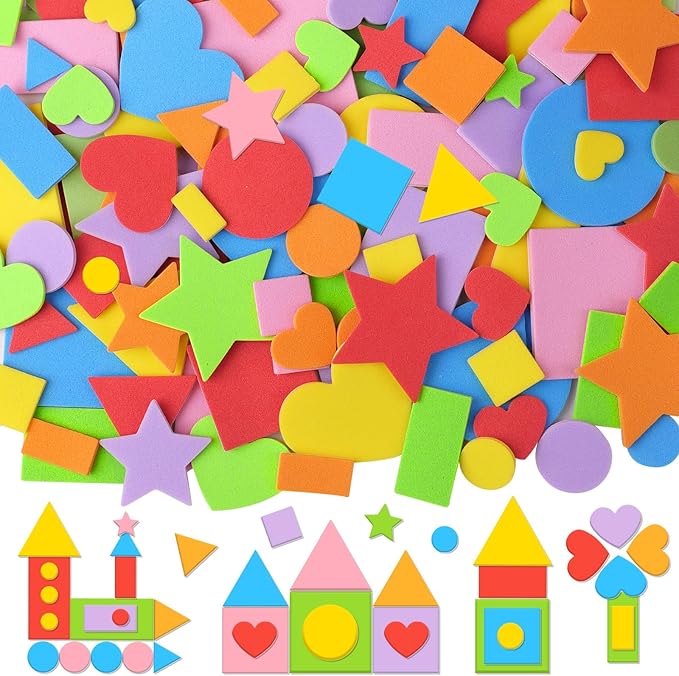 1630Pcs Foam Shape Stickers, Self Adhesive EVA Foam Stickers