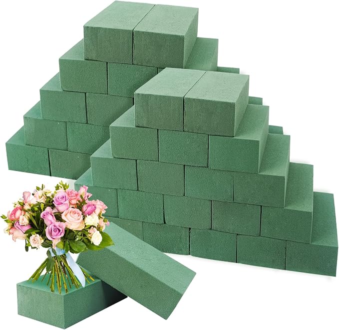 Prashent 96Pcs Floral Foam Blocks Green Wet Dry Flower Foam Plant Foam