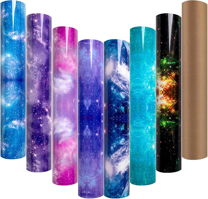 HTVRONT Galaxy Heat Transfer Vinyl, 7 Pack 12x10in Starry Sky Iron on Vinyl |