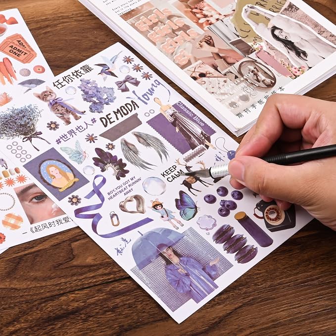 Vintage Washi Stickers for Scrapbooking, Scrapbook Stickers for Junk Journals