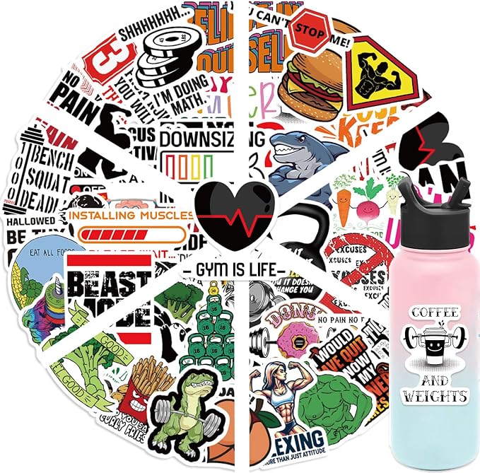 Inspirational Fitness Stickers Bulk