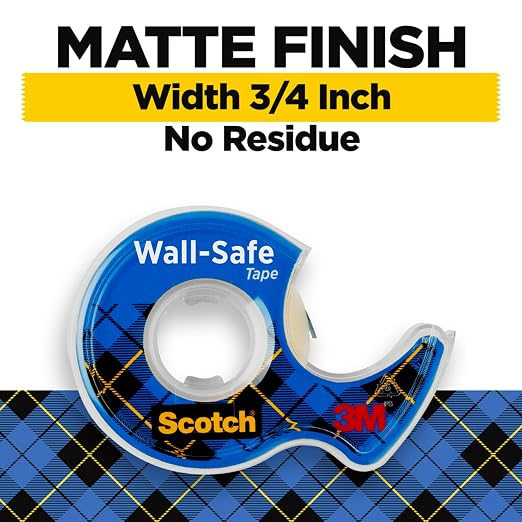 Scotch Wall-Safe Tape, 1 Dispenser Roll, Removable Wall Safe Tape,
