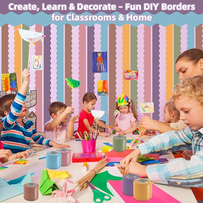 6 Rolls 196.8 Ft Boho Bulletin Board Borders