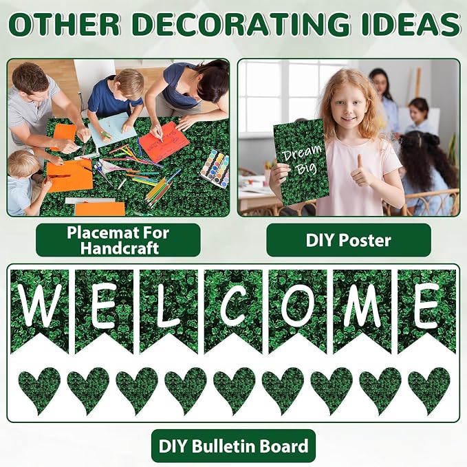 Qyeahkj Green Leaves Bulletin Board Paper Roll Greenery Leaf Bulletin Board