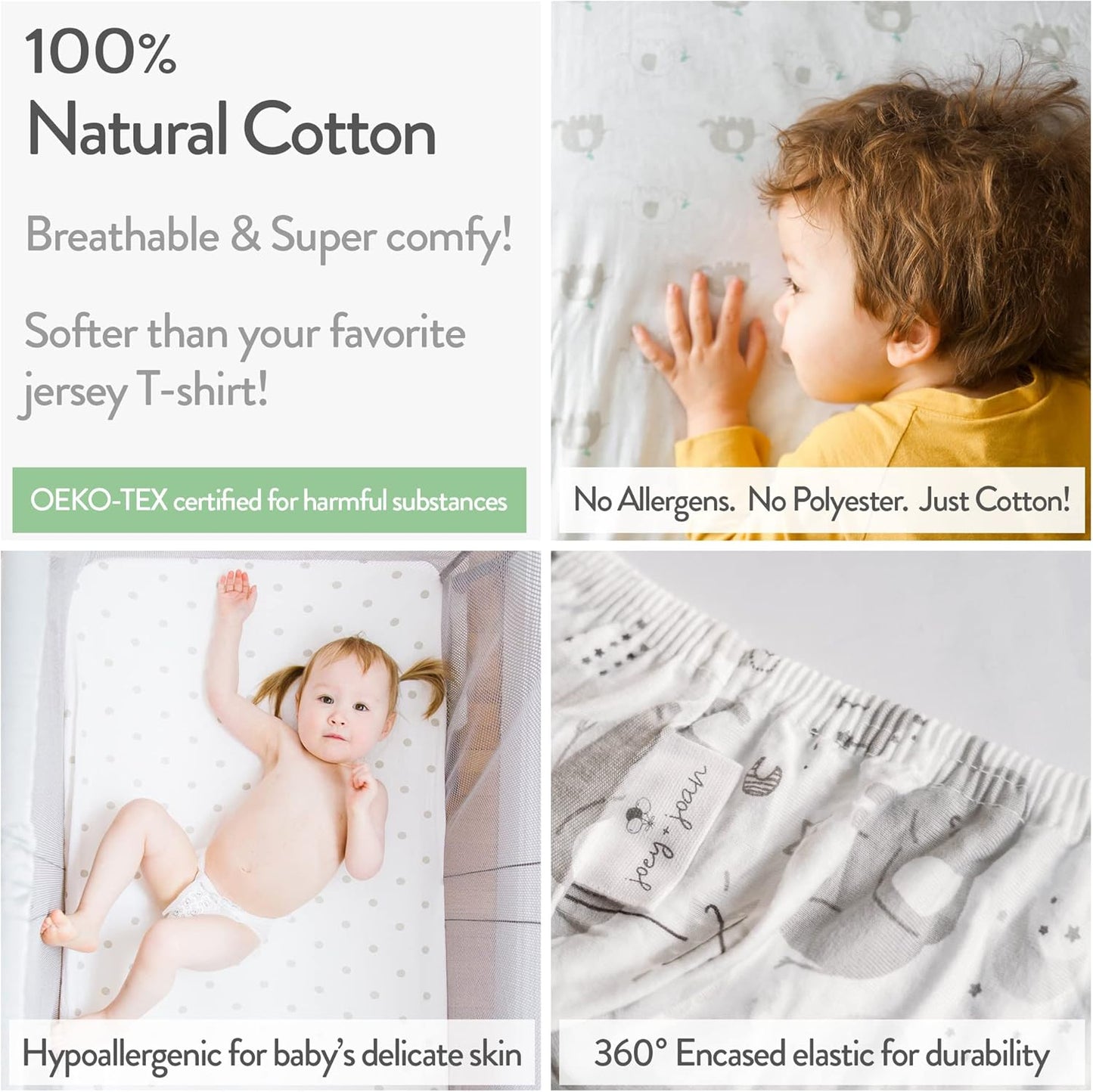 Bassinet Fitted Sheet Compatible with MiClassic Bassinet – Fits 20 x 35 Bedside Sleeper Mattress Perfectly – No-Bunching – Snuggly Soft Breathable Jersey Cotton