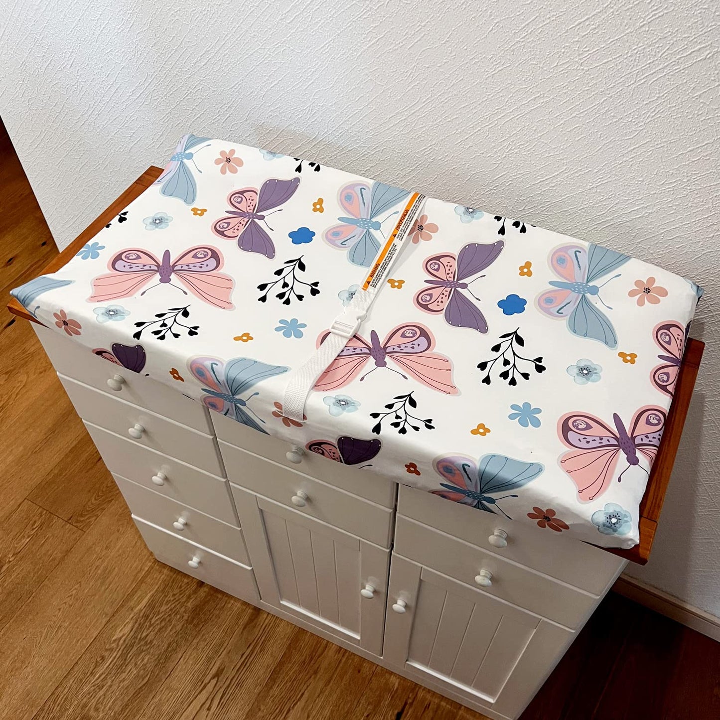 AMROSE 3 Pack Easy Care Changing Pad Covers, Ultra Soft Microfiber Diaper Change Table Sheets for Baby Girls, Floral & Butterfly & Pink