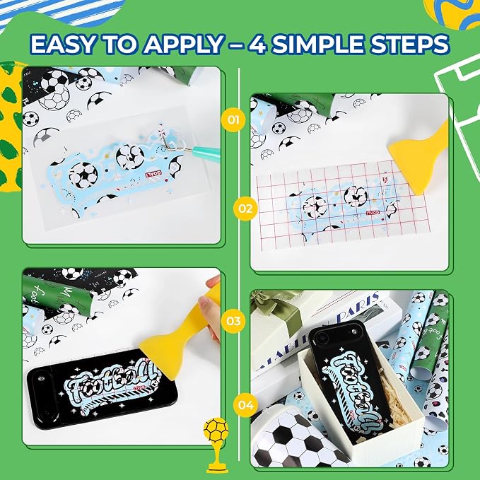 HTVRONT 10 Pack 12"x10" Soccer Ball Patterned Permanent Vinyl | Waterproof Vinyl