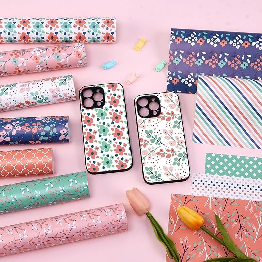 Tintnut Floral Permanent Vinyl 12 Sheets 12x10in Self Adhesive Vinyl | Boho