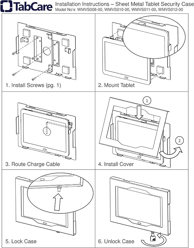 TABcare Locking Security Metal Case for Apple iPad 5/6, iPad Pro 9.7", iPad Air 1/2 9.7" Tablet (Black)