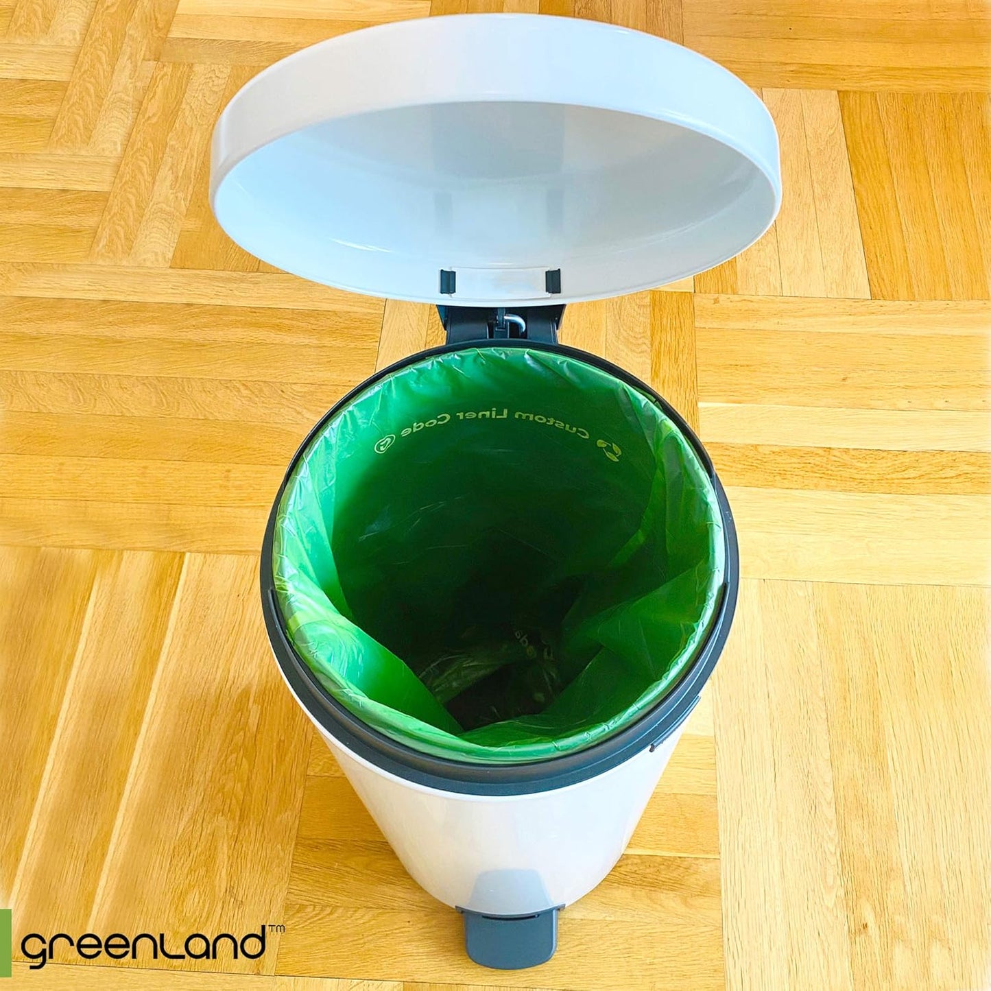 Greenland Biodegradable 60 Trash Bags Compatible with Simplehuman (Code G, 60 Bags, 8 Gallons) & IKEA Mjösa 8 Gallon Pedal Bin