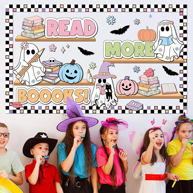 Halloween Ghost Bulletin Board Halloween Reading Classroom Decorations Cute