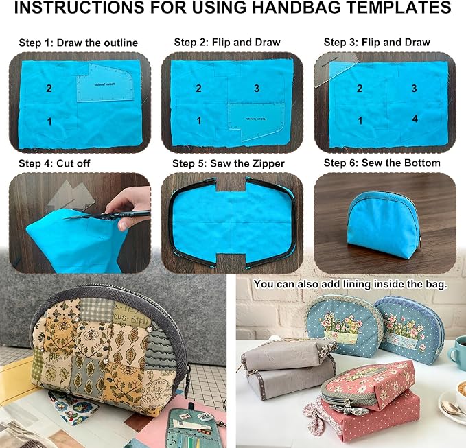 5Pcs Boxy Bag Making Templates for DIY Sewing Enthusiast | Bag Making Supplies