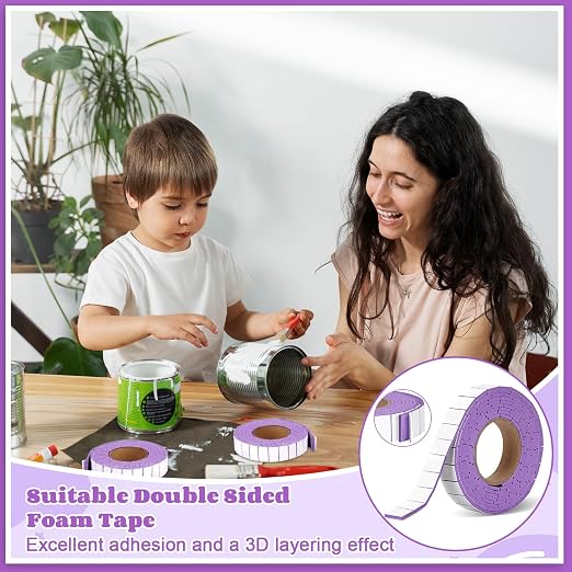 168 Pcs Foam Tape Craft Double Sided Precut 3/4 X 1/2 Inch 3D Adhesive Foam