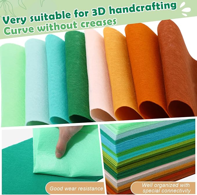 Tegeme 100 Pcs 8 x 12 Inches Felt Fabric Sheet