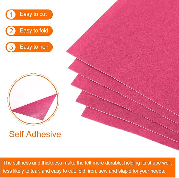 MECCANIXITY Adhesive Felt Sheets, Felt Fabric Crafts Back Adhesive Felt Sheets
