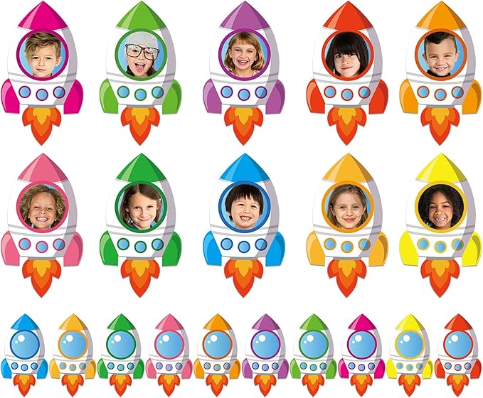 gisgfim 80Pcs Rocket Cutouts Back to School Decorations Bulletin Board Outer