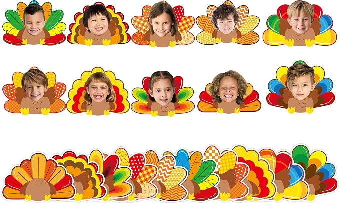gisgfim 80Pcs Fall Decorations Bulletin Board Thanksgiving Turkey Paper