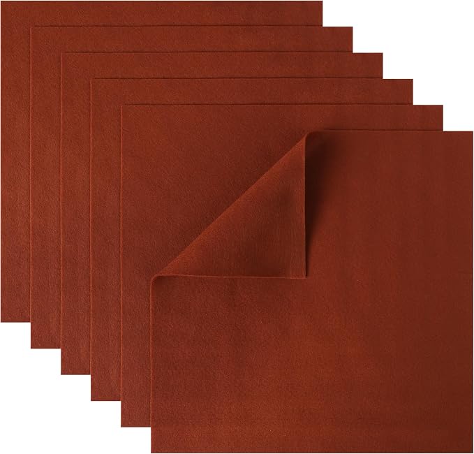 HaoFeiJH 6 Pcs Soft Brown Felt Fabric Sheets