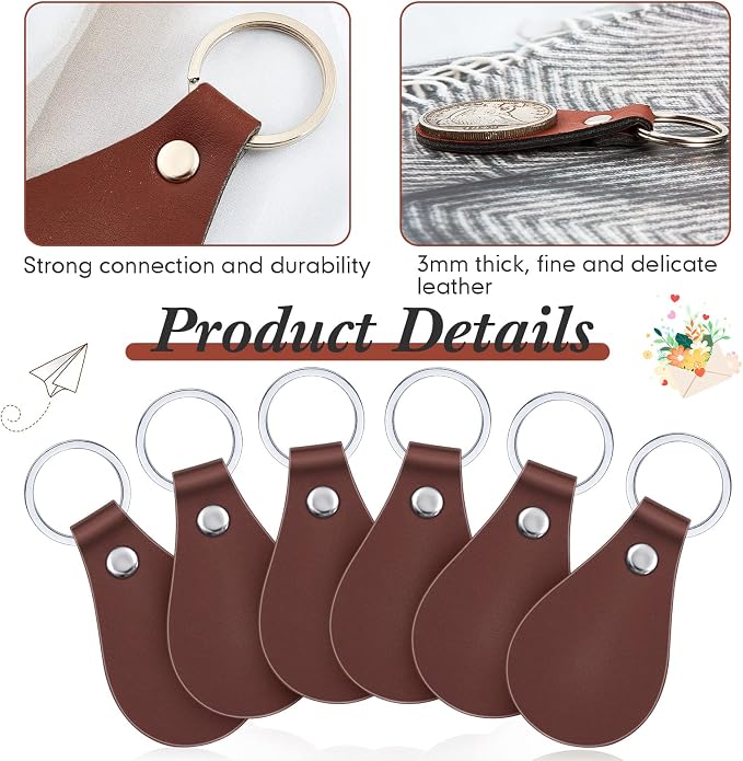Taiyin 30 Pcs Leather Key Fob Kit