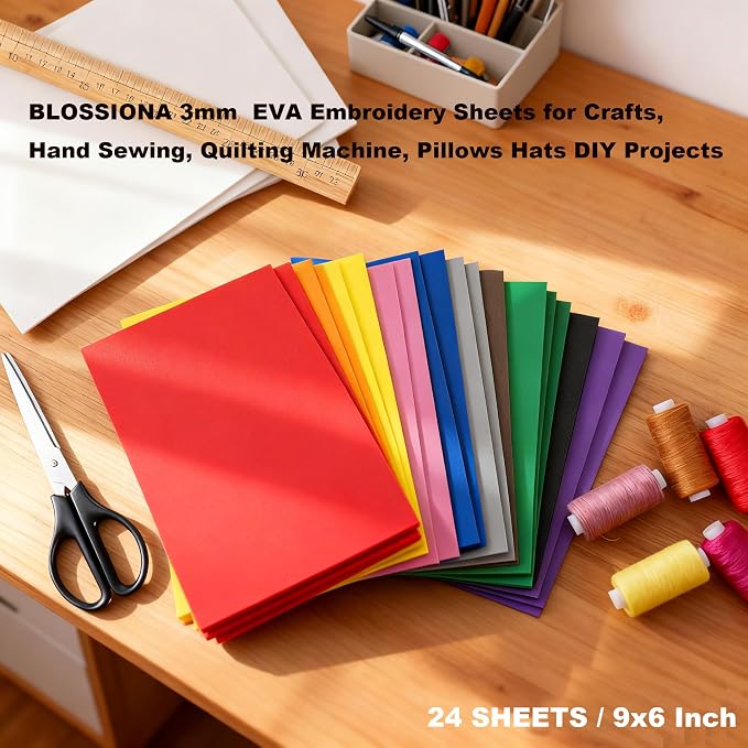 BLOSSIONA 24pcs 3mm Embroidery Foam