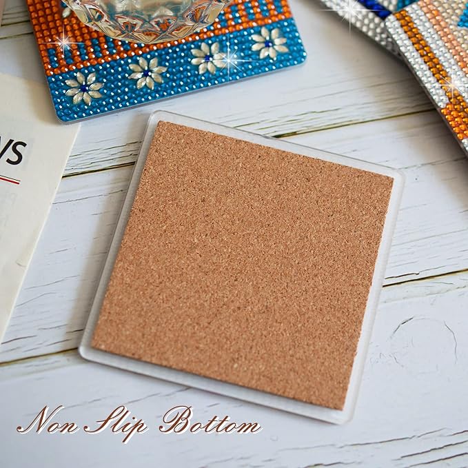 Temlum 6 Pcs Diamond Painting Coasters