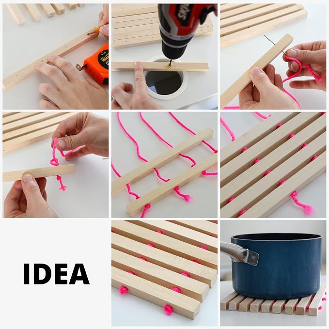 40PCS Square Basswood Dowel Rods 12 Inch – Unfinished Wood Dowels 1/4 Inch x 12