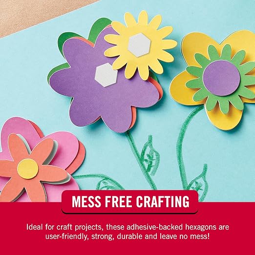 VELCRO Brand Sticky Back Hexagons, 150pk Dots
