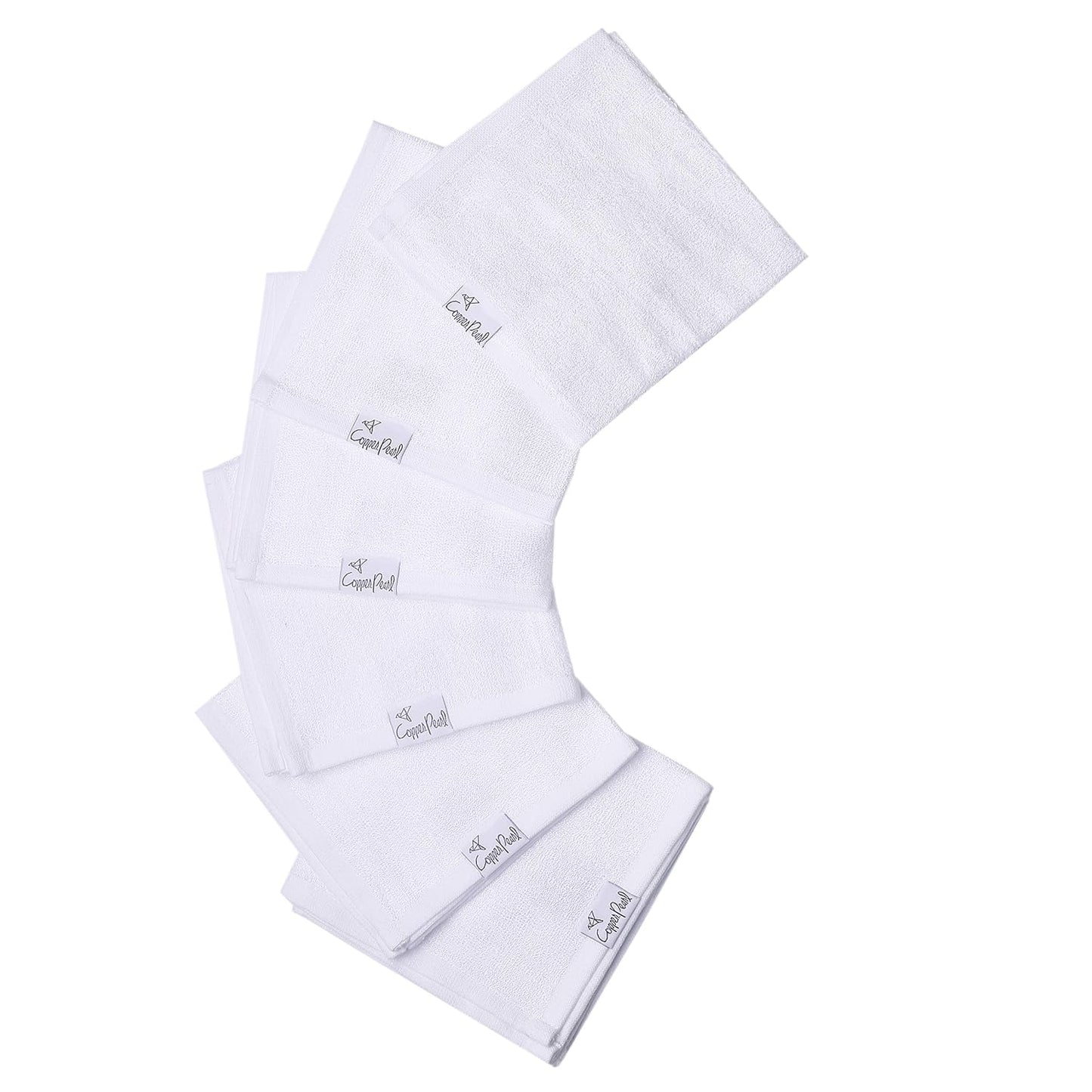 Copper Pearl 6 Ultra Soft Baby Bath Washcloths Premium Large Soft Dove (White) 11" x 11" Towels