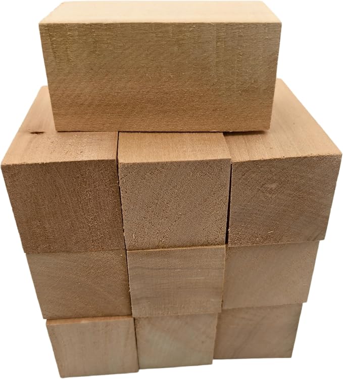 10PCS Basswood Carving Blocks, Whittling Wood Carving Kit, Unfinished Wooden