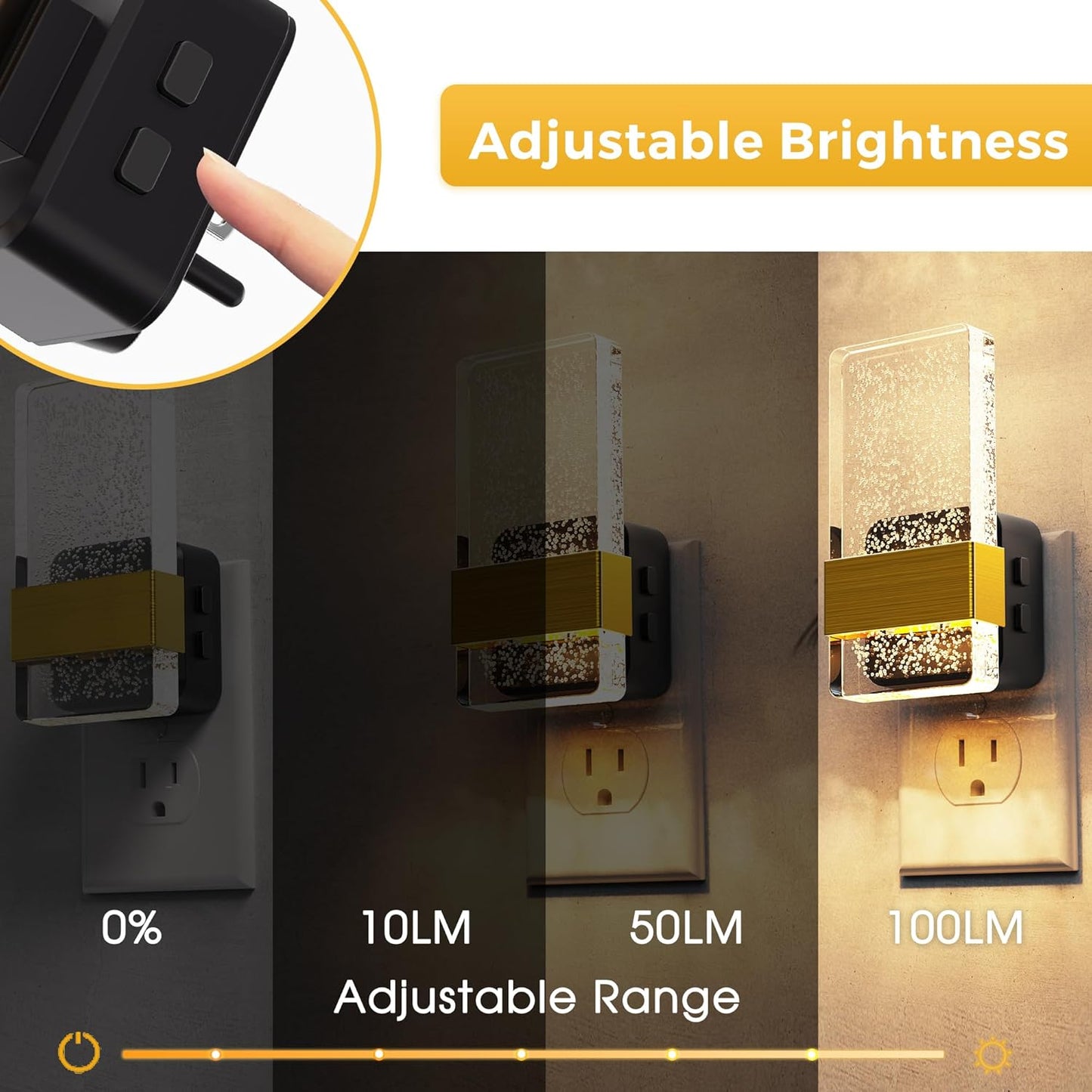 L LOHAS LED Night Light, 2 Pack 3CCT Night Lights Plug Into Wall, 2000K/3000K/5000K Adjustable Color Temperature Nightlight, Dusk to Dawn Sensor Dimmable Nightlights for Bathroom, Hallway, Gift