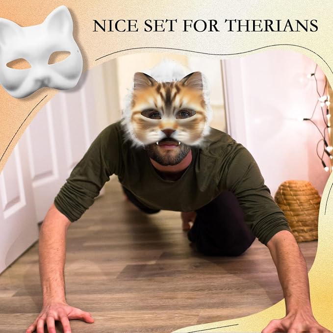 Seenelling DIY Therian Mask Kit Blank Cat Mask