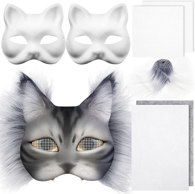 Seenelling DIY Therian Mask Kit Blank Cat Mask
