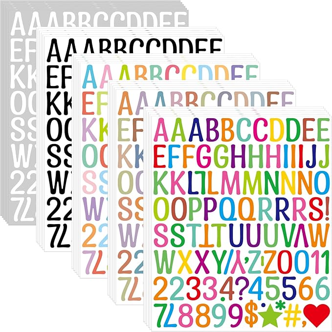 Letter Stickers 1 inch, Self-Adhesive Vinyl Waterproof ABC Letter Stickers