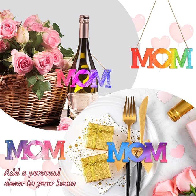 Mum 30Pcs Unfinished Wooden Mother's Day Gift Ornaments DIY Craft Mother