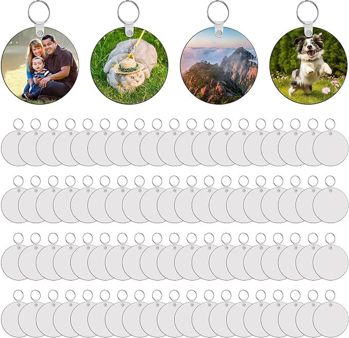 240Pcs Sublimation Keychain Blanks Double Sides 80 MDF Sublimation Keychains